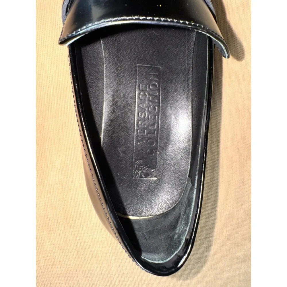 Versace Collection Patent Leather Men's Dress Shoes, Size Eu 45